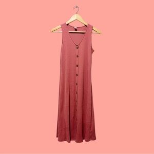 Old Navy Sleeveless Button-Front Maxi Dress in Mauve